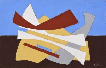  Angelo Rinaldi,  Sinfonie veneziane, acrilici su cartone, cm.74,8x48,5, datato 2012  